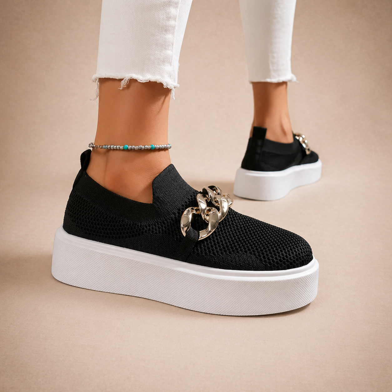 María - Zapatos Cadena Metálica