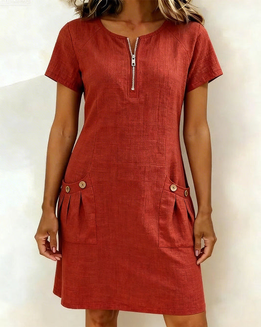 Van Elst Mode® | Vestido de algodón con cremallera