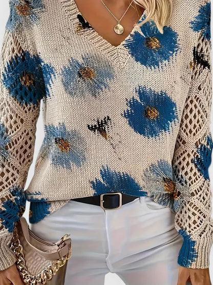 Suéter Elegante Con Diseño Floral