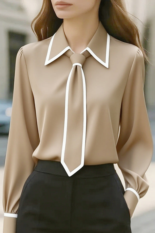 Blusa Casual con Lazo Satinada