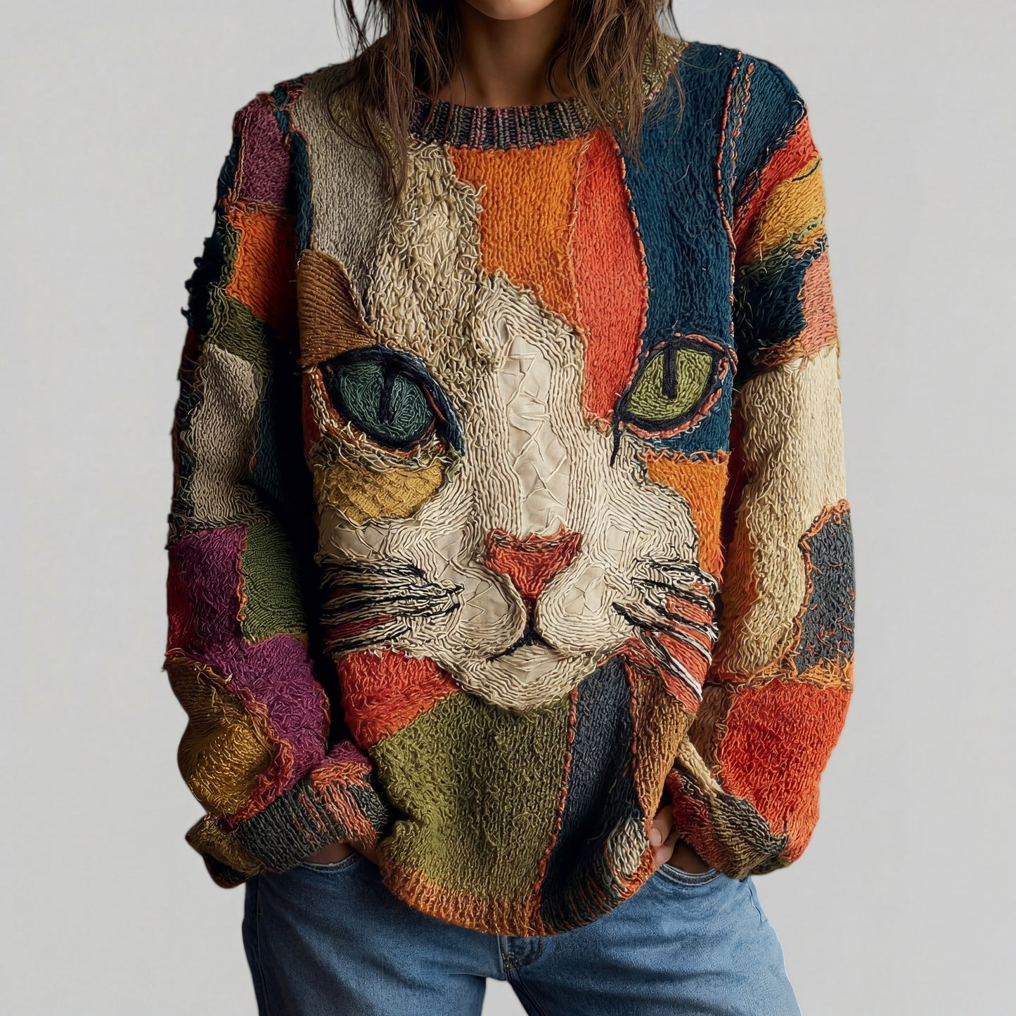Suéter Artístico Gato Creativo