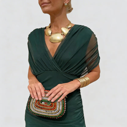 Robe longue verte élégante