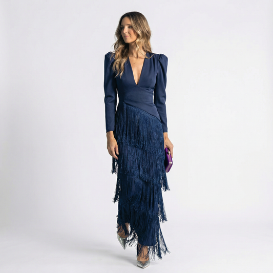 Vestido Midi Flecos