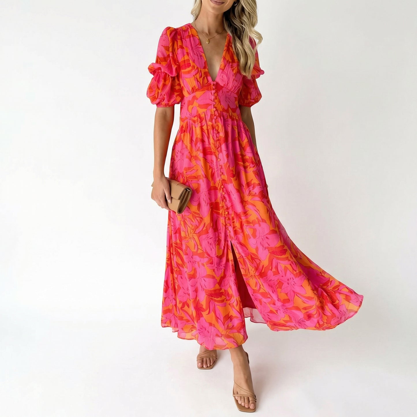 Vestido Maxi Coral