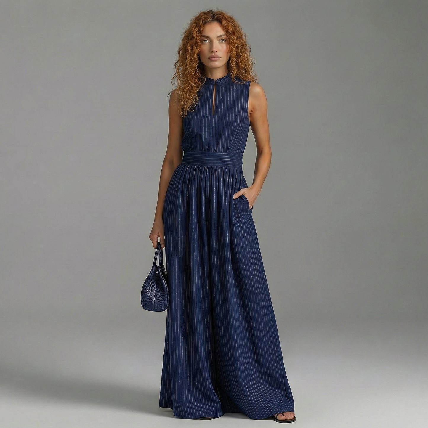 Combinaison rayée bleue