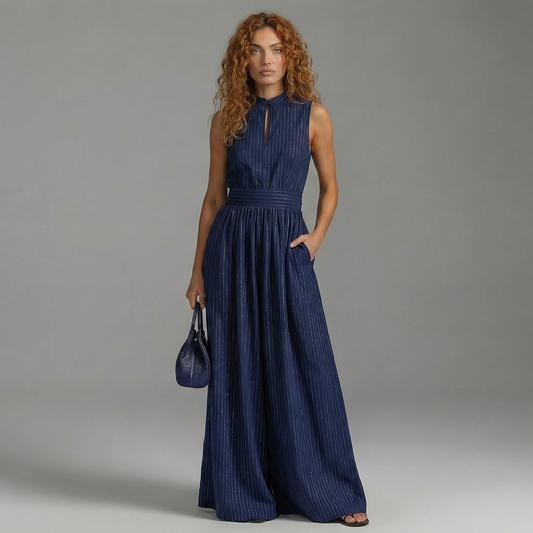 Combinaison rayée bleue