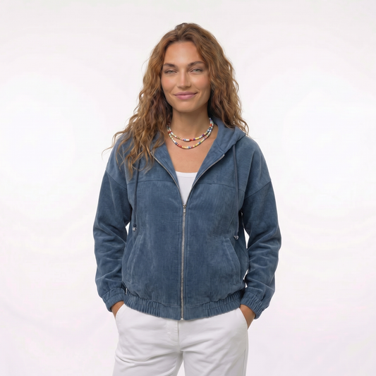 Chaqueta Pana con Capucha Retro