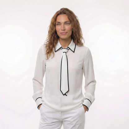 Blusa Casual con Lazo Satinada