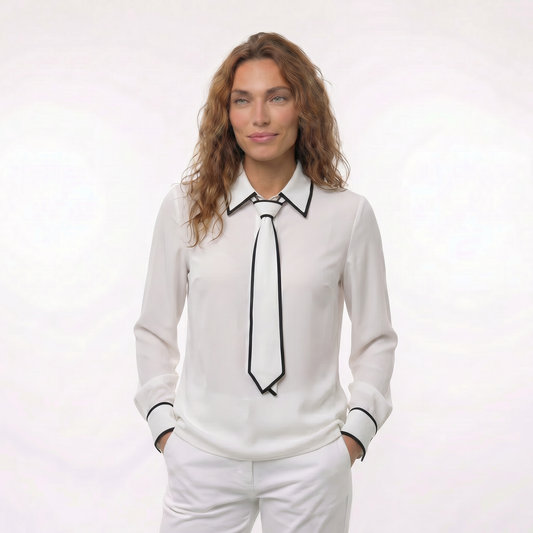 Blusa Casual con Lazo Satinada