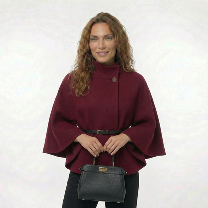 Capa Abrigo Elegante Cinturón Tipo Poncho