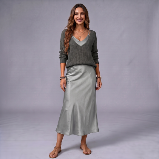 Elena | Vestido Satinado Midi