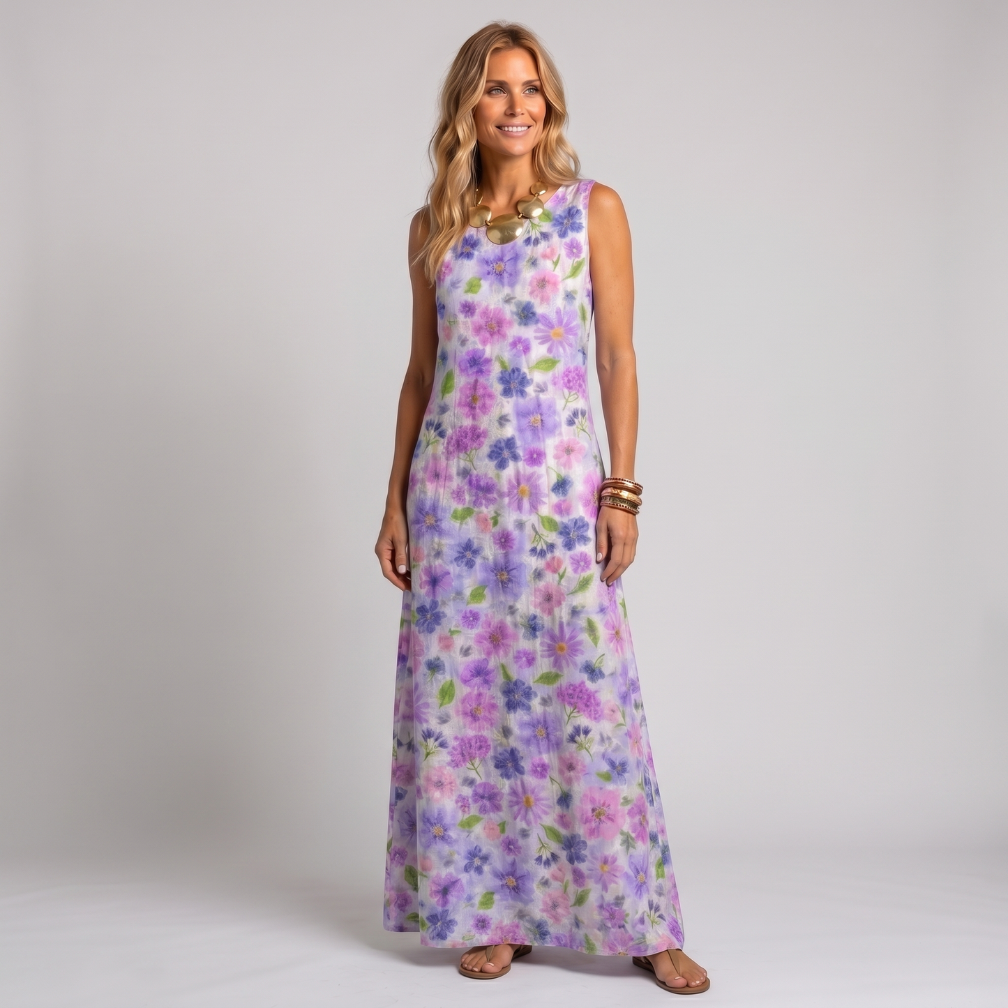 Robe fleurie lavande