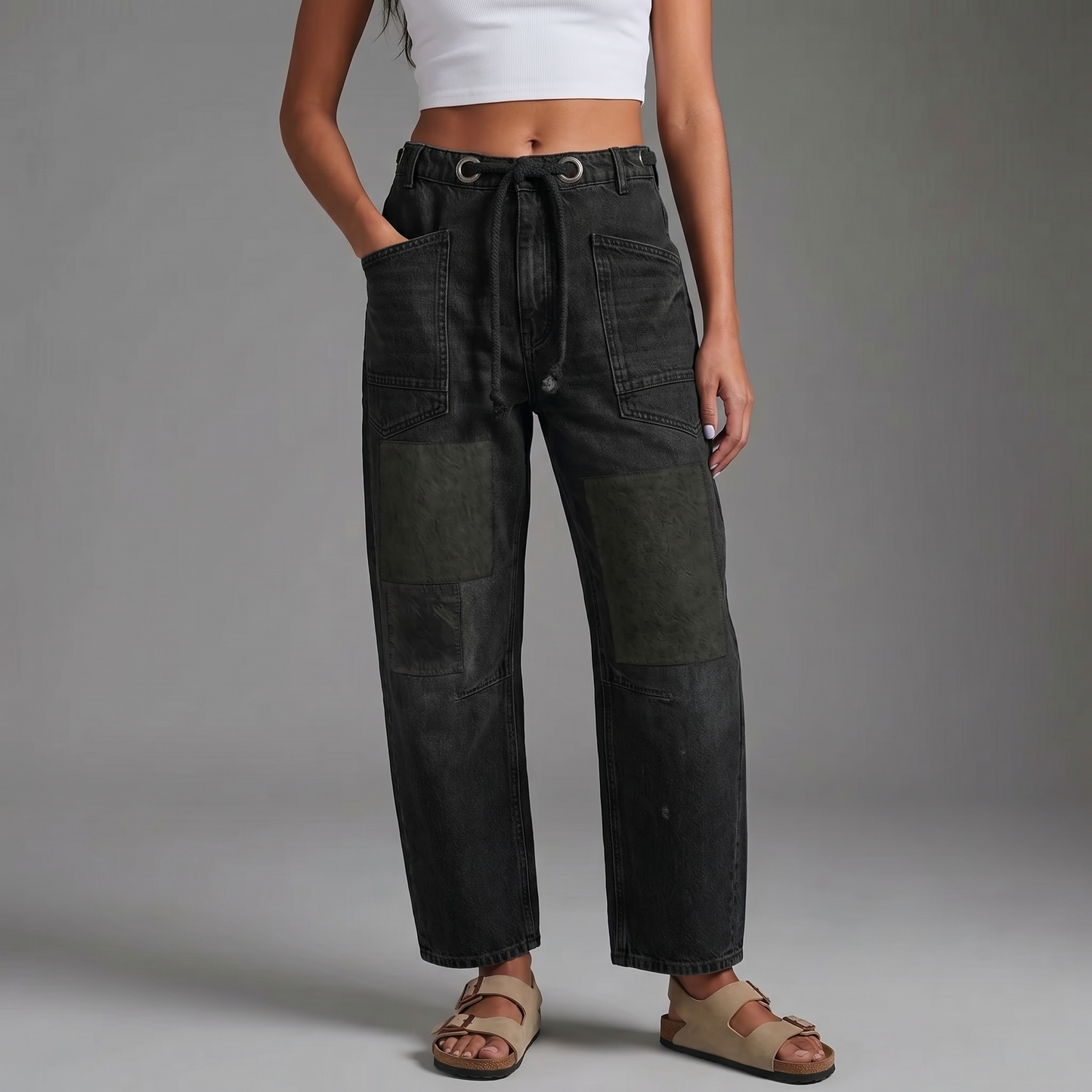Margaret | Jean patchwork à cordon
