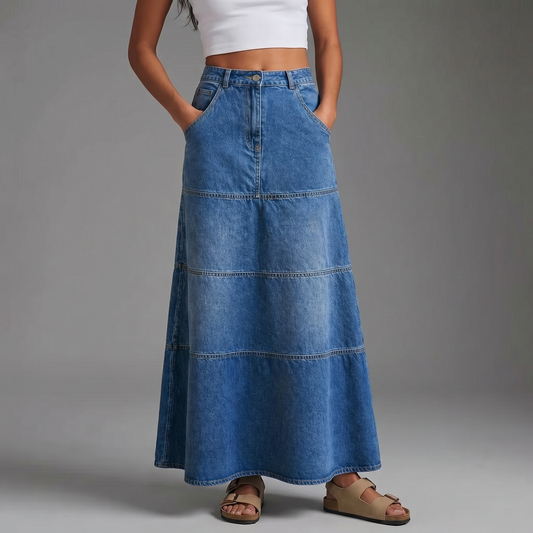 Mary | Jupe en jean mi-longue