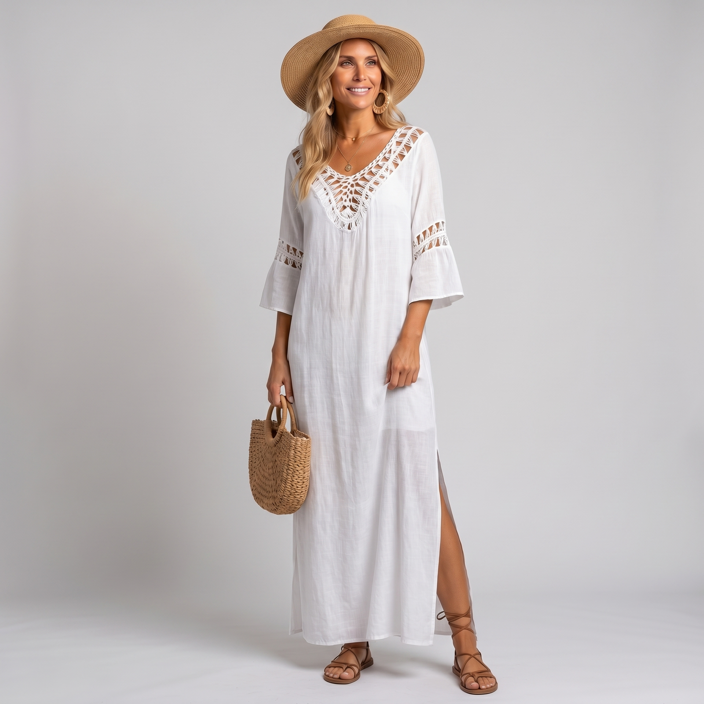 Vestido Playa Crochet Bohemio