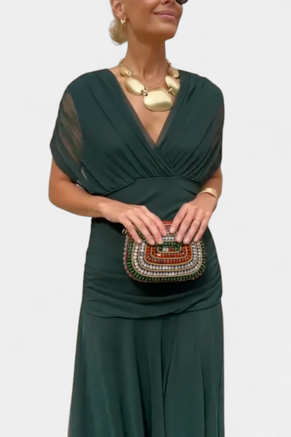 Robe longue verte élégante