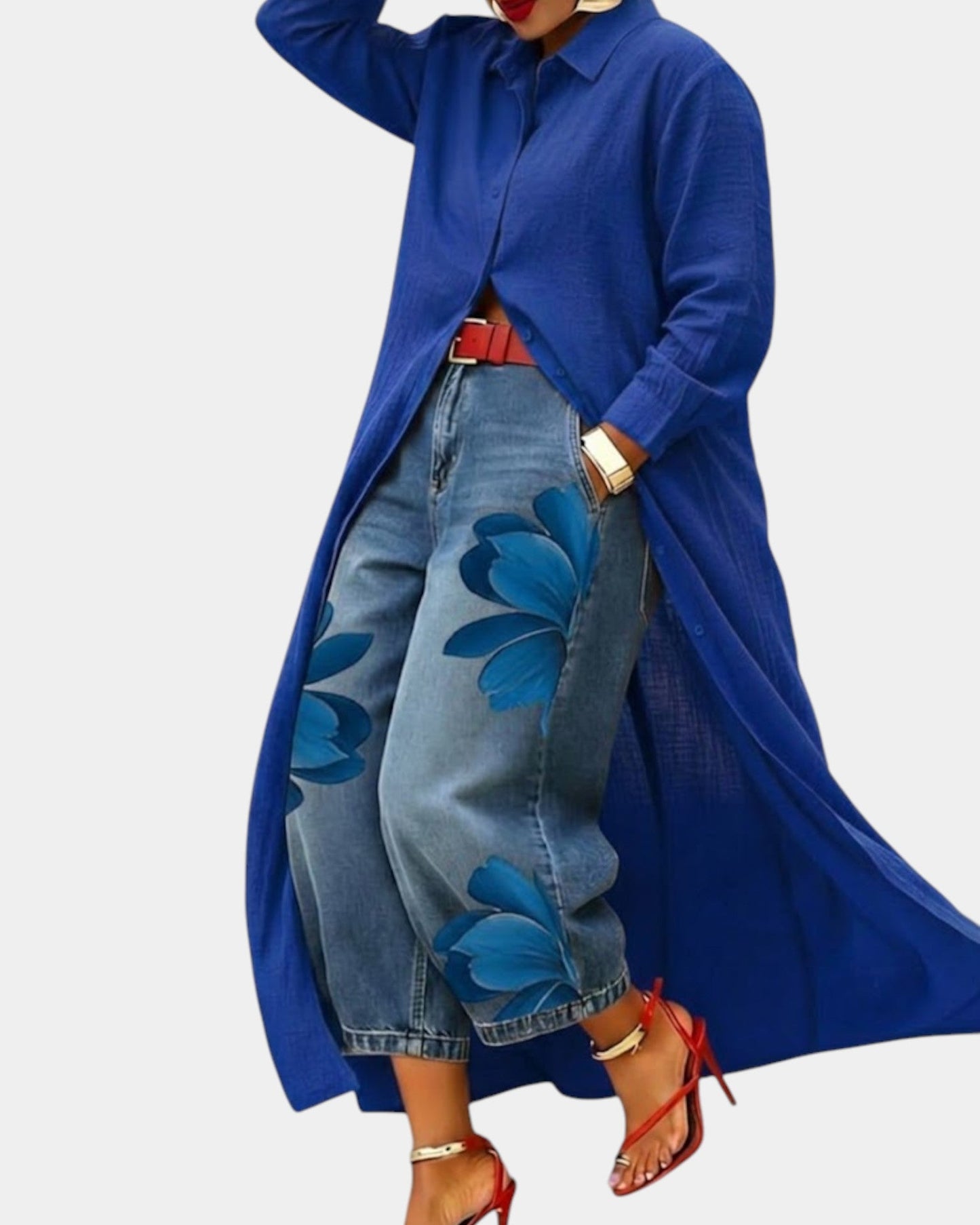 Céliane | Conjunto Vestido y Pantalón de Jean Ancho
