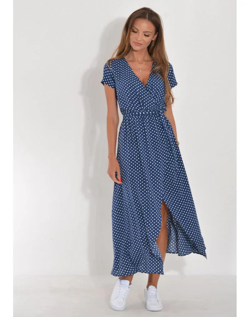 Robe midi fleurie rose