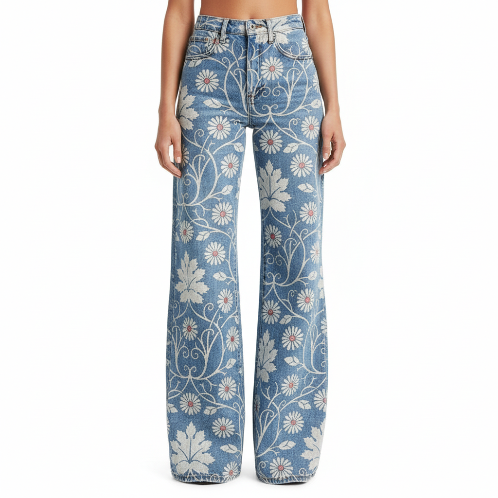 Pantalones denim con bordado