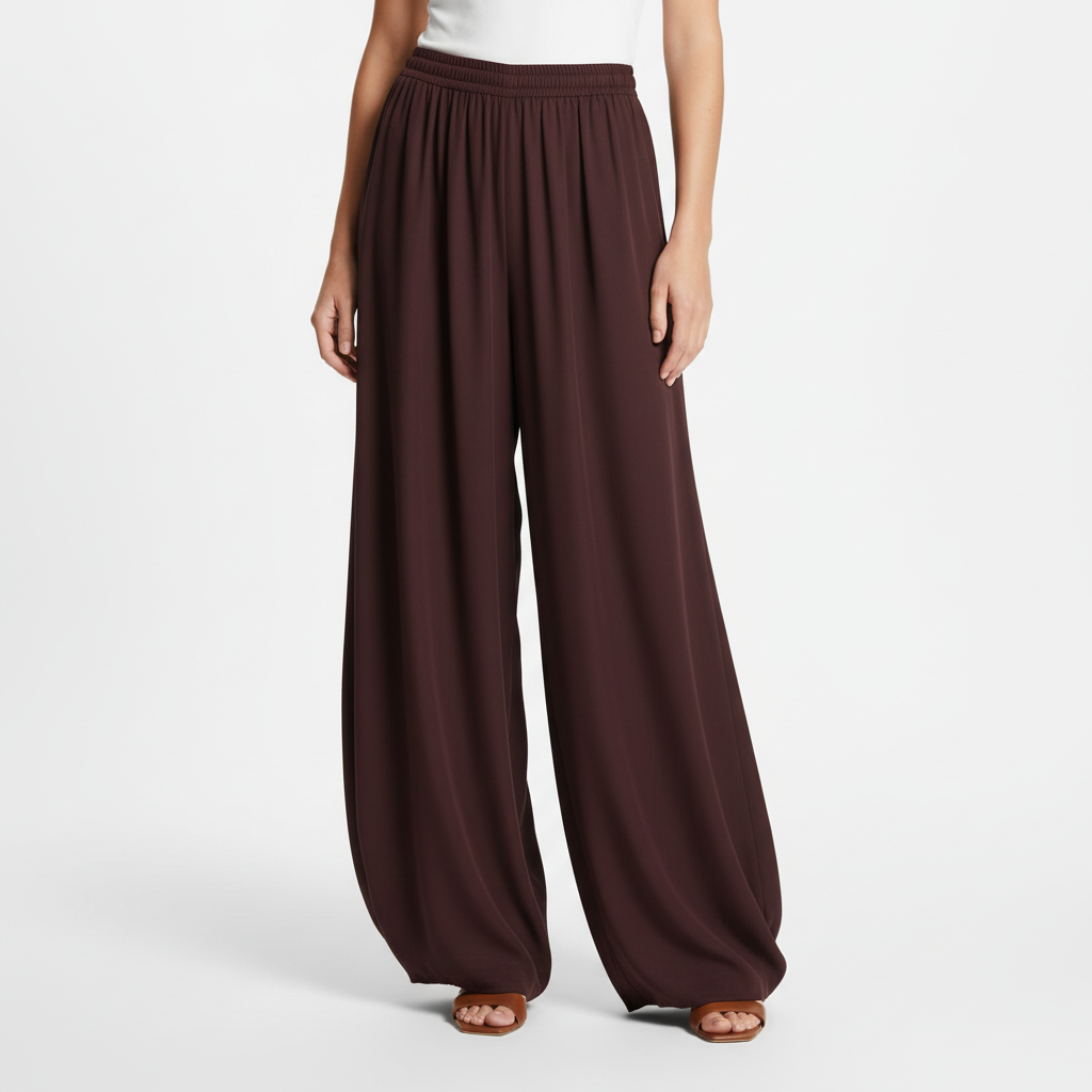 Pantalones palazzo burdeos