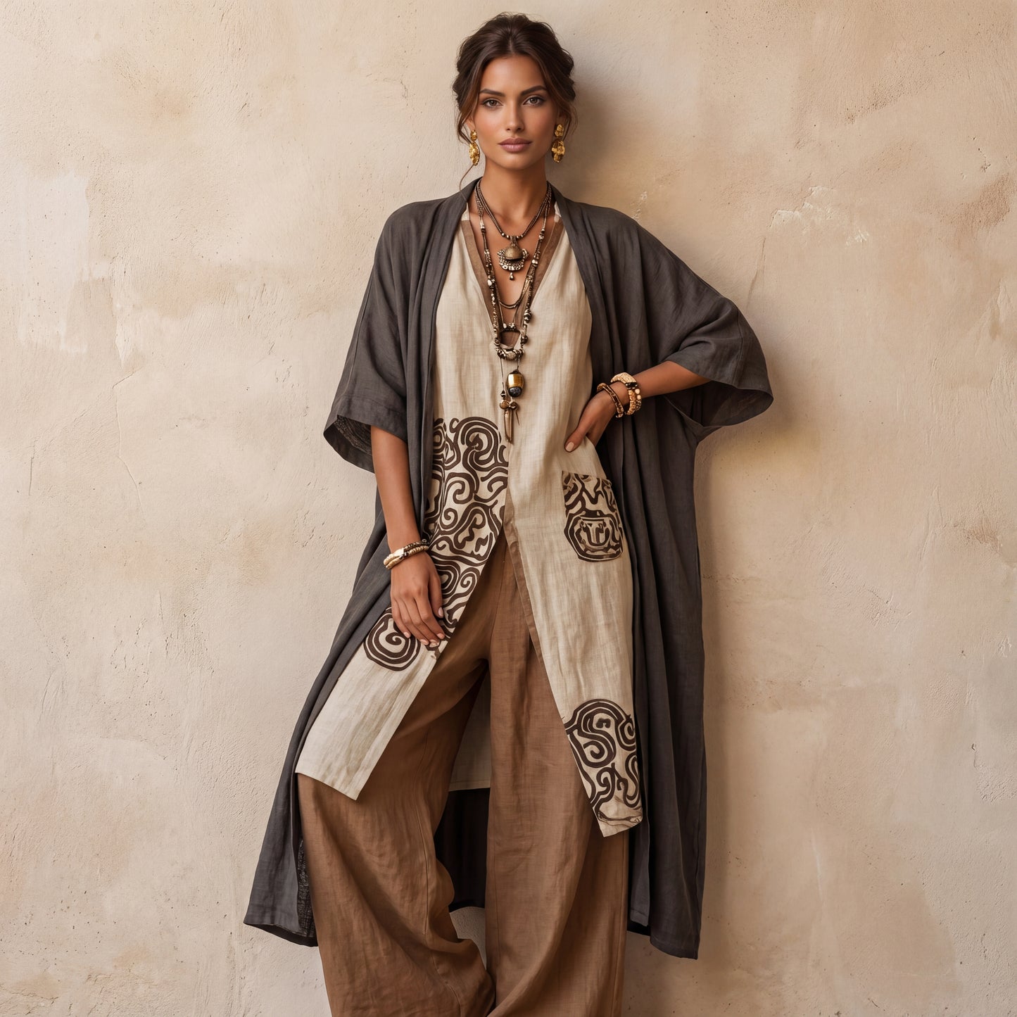 Conjunto Tres Piezas Estilo Bohemio Tribal