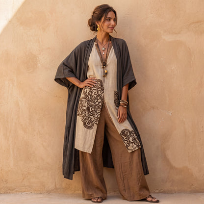 Conjunto Tres Piezas Estilo Bohemio Tribal