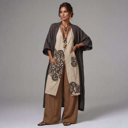 Conjunto Tres Piezas Estilo Bohemio Tribal