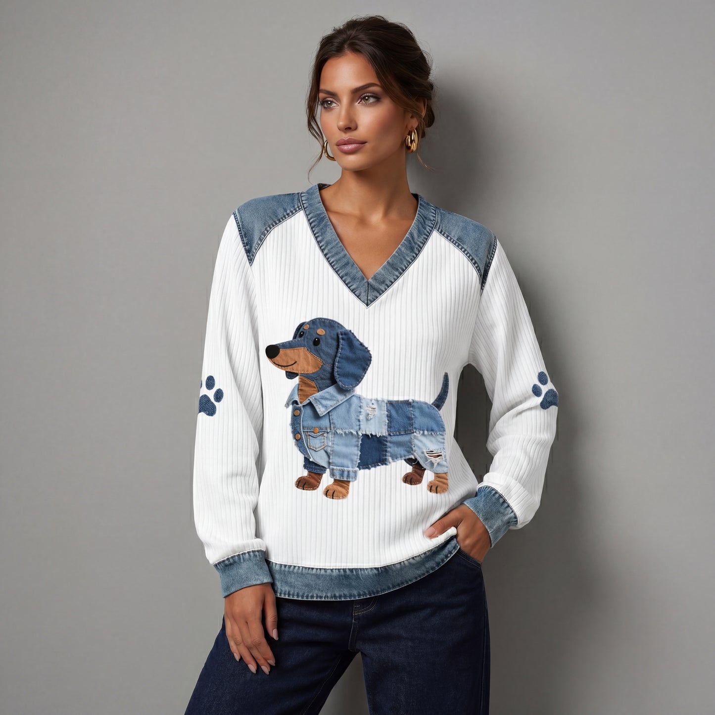 Stella | Haut en Patchwork Denim Artistique