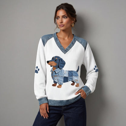 Stella | Haut en Patchwork Denim Artistique