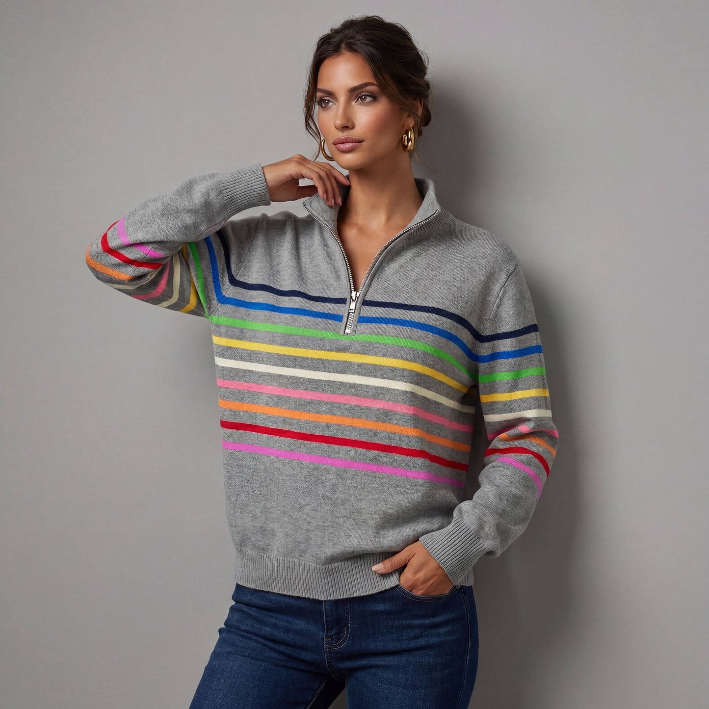 Suéter Casual Estilo Colorido
