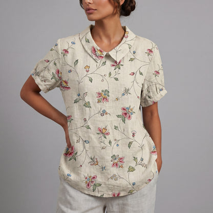 Haut élégant à motif floral