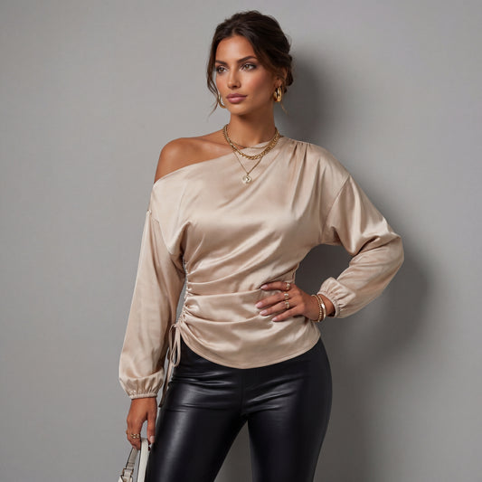 Blusa Satinada Asimétrica