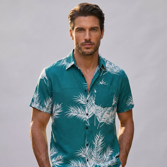 Chemise Hawaïenne Lin Plantes Tropicales