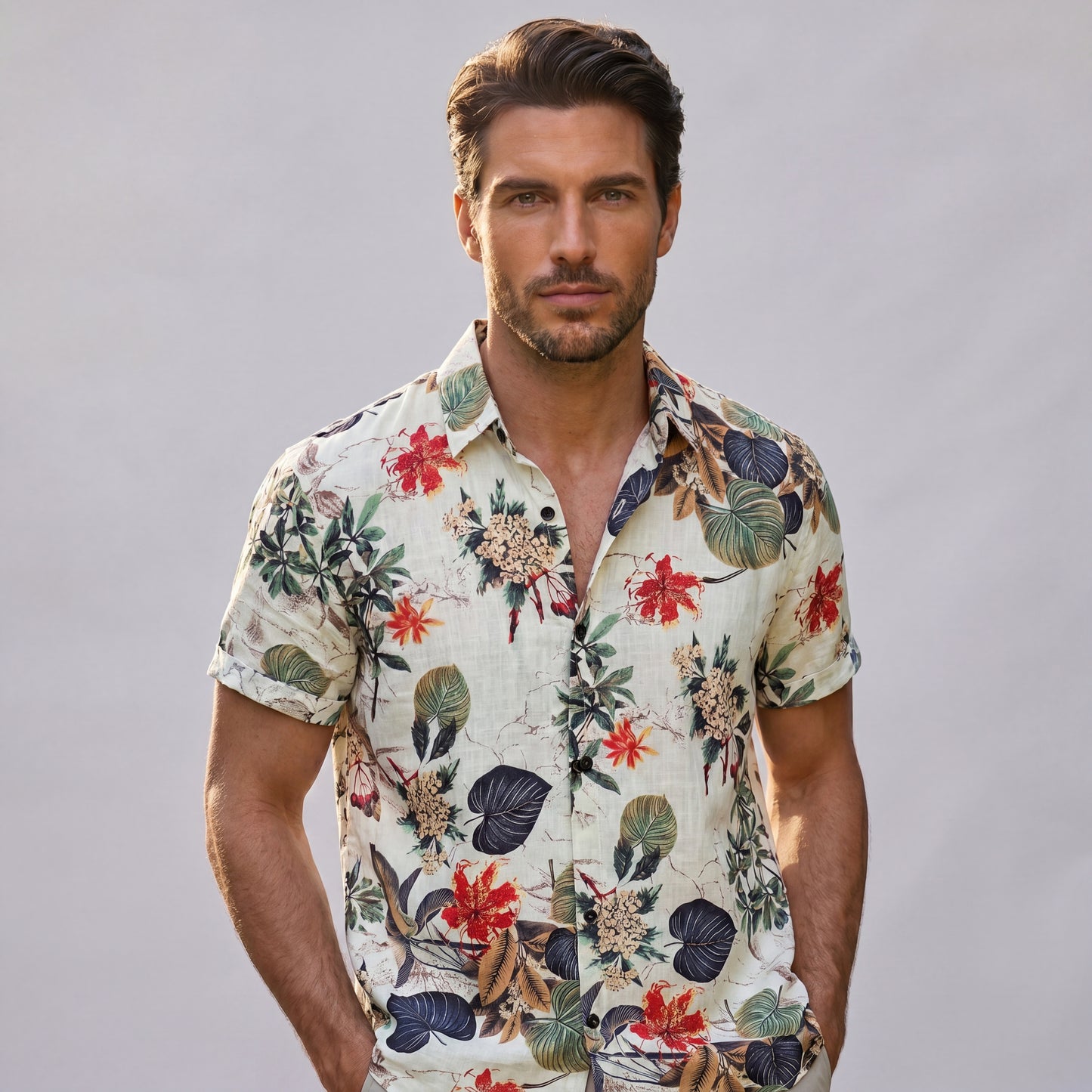 Chemise hawaïenne florale tropicale