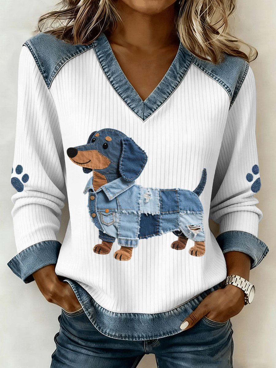 Stella | Haut en Patchwork Denim Artistique