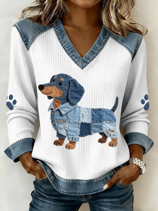 Stella | Haut en Patchwork Denim Artistique