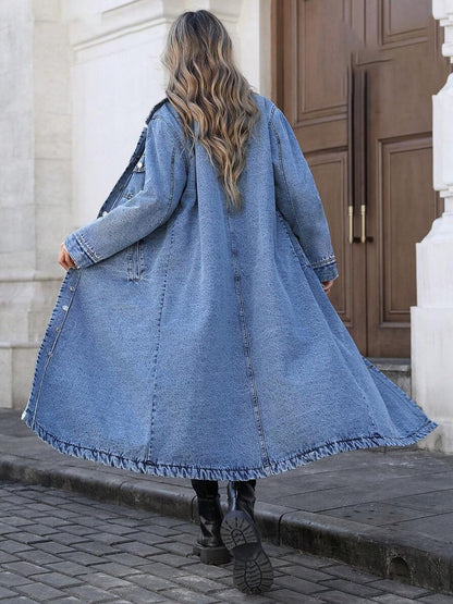 Maya | Veste longue en jean élégante
