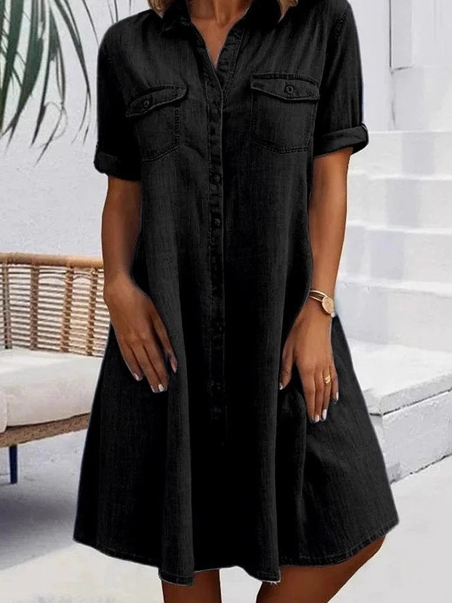 Patricia | Robe midi décontractée en jean