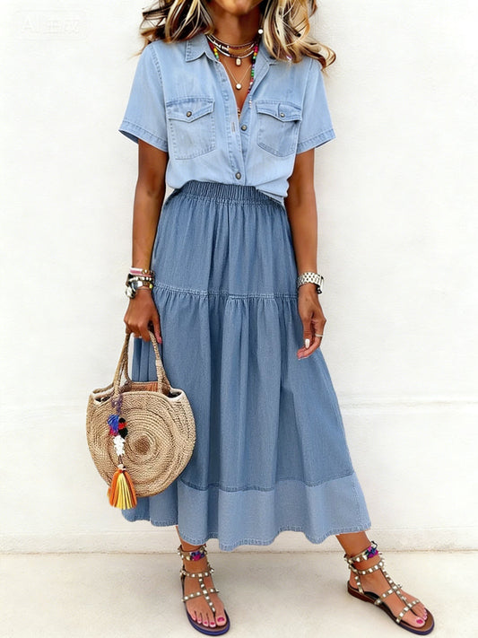 Sarah | Falda de jeans con cintura elástica