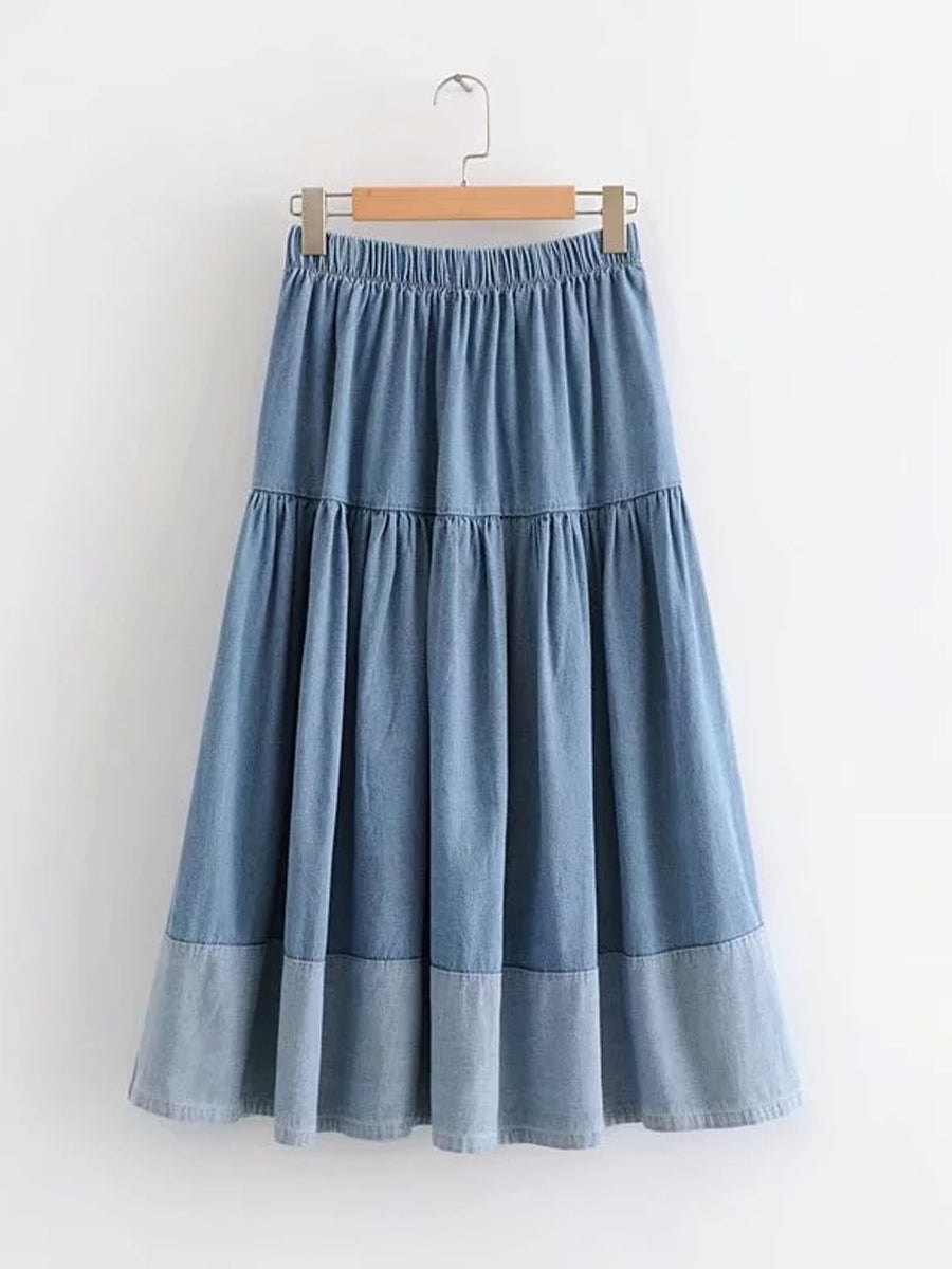 Sarah | Jupe en jean à taille élastiquée