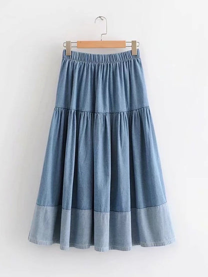 Sarah | Jupe en jean à taille élastiquée