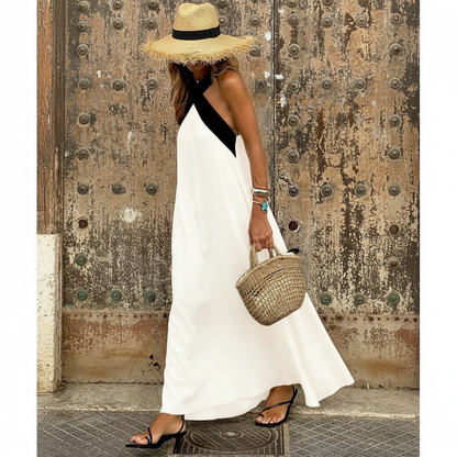 Vestido blanco con puerta rústica