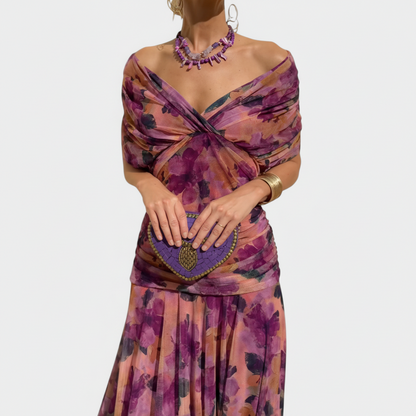 Robe longue verte élégante