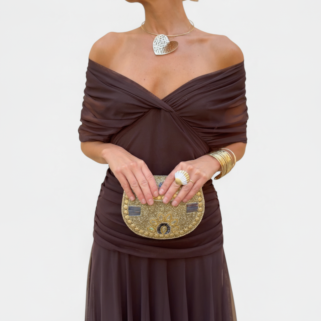 Robe longue verte élégante