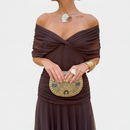Robe longue verte élégante