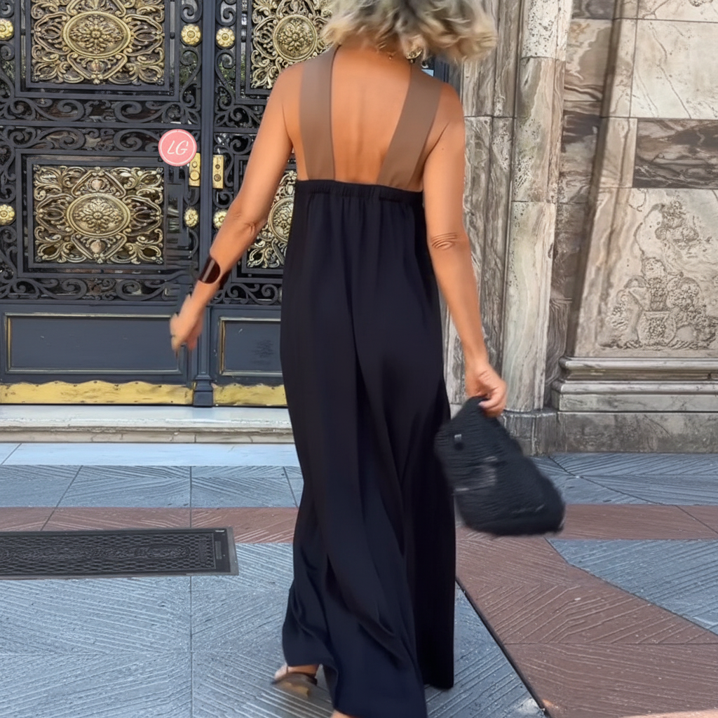 Vista trasera vestido negro