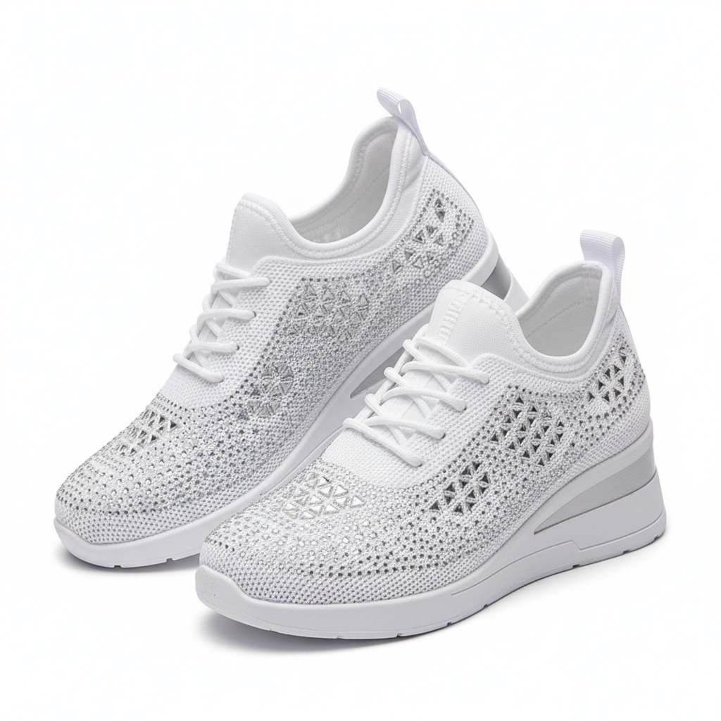 Zapatillas blancas con cristales