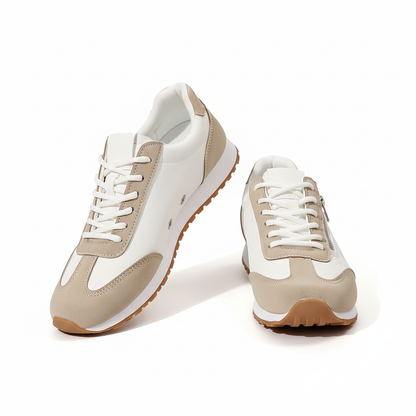 Zapatillas blancas y beige
