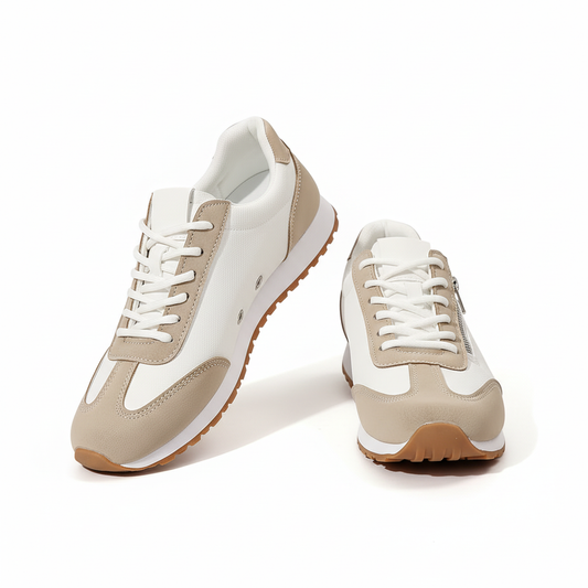 Zapatillas blancas y beige